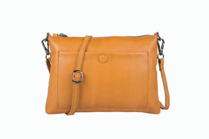 [MIA] SMALL CROSSBODY & CLUTCH | SUPER SOFT NAPPA LEATHER: TAN