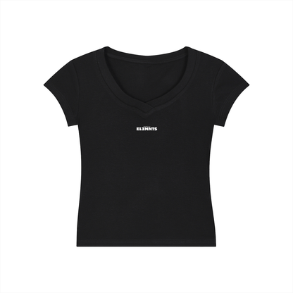 ESSNTIAL ELEMNTS Women's 215G V-Neck Thin Bodycon Tee