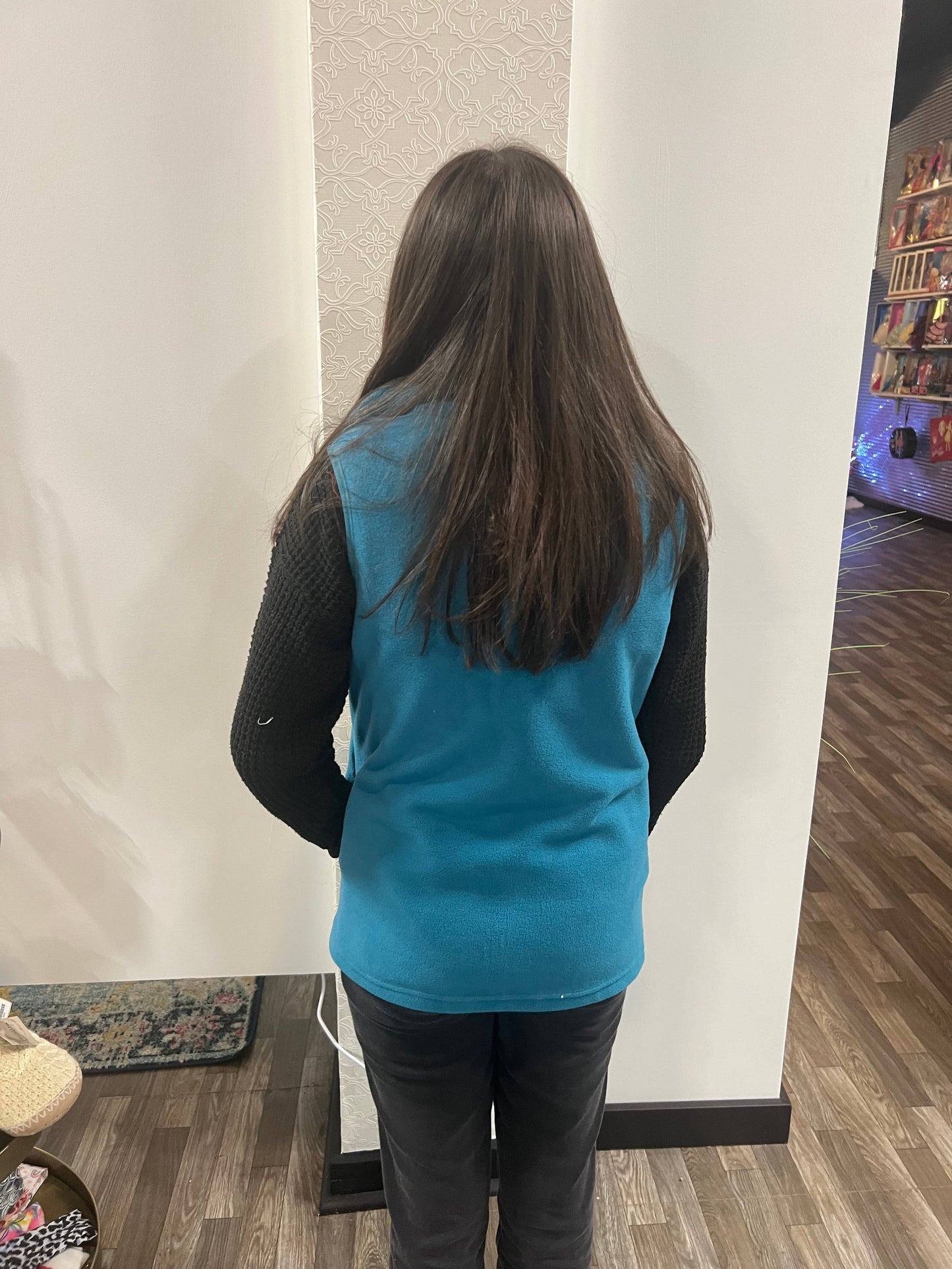 Women's Teal Zip Up Fleece Vest