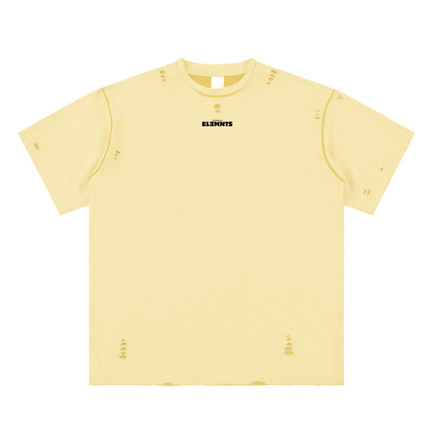 ESSNTIAL ELEMNTS Unisex Hand-frayed Reversible Tee