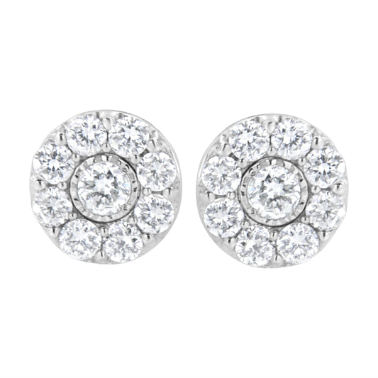 .925 Sterling Silver 5/8 Cttw Lab Grown Diamond Flower Earring (F-G Color, Vs2-Si1 Clarity)