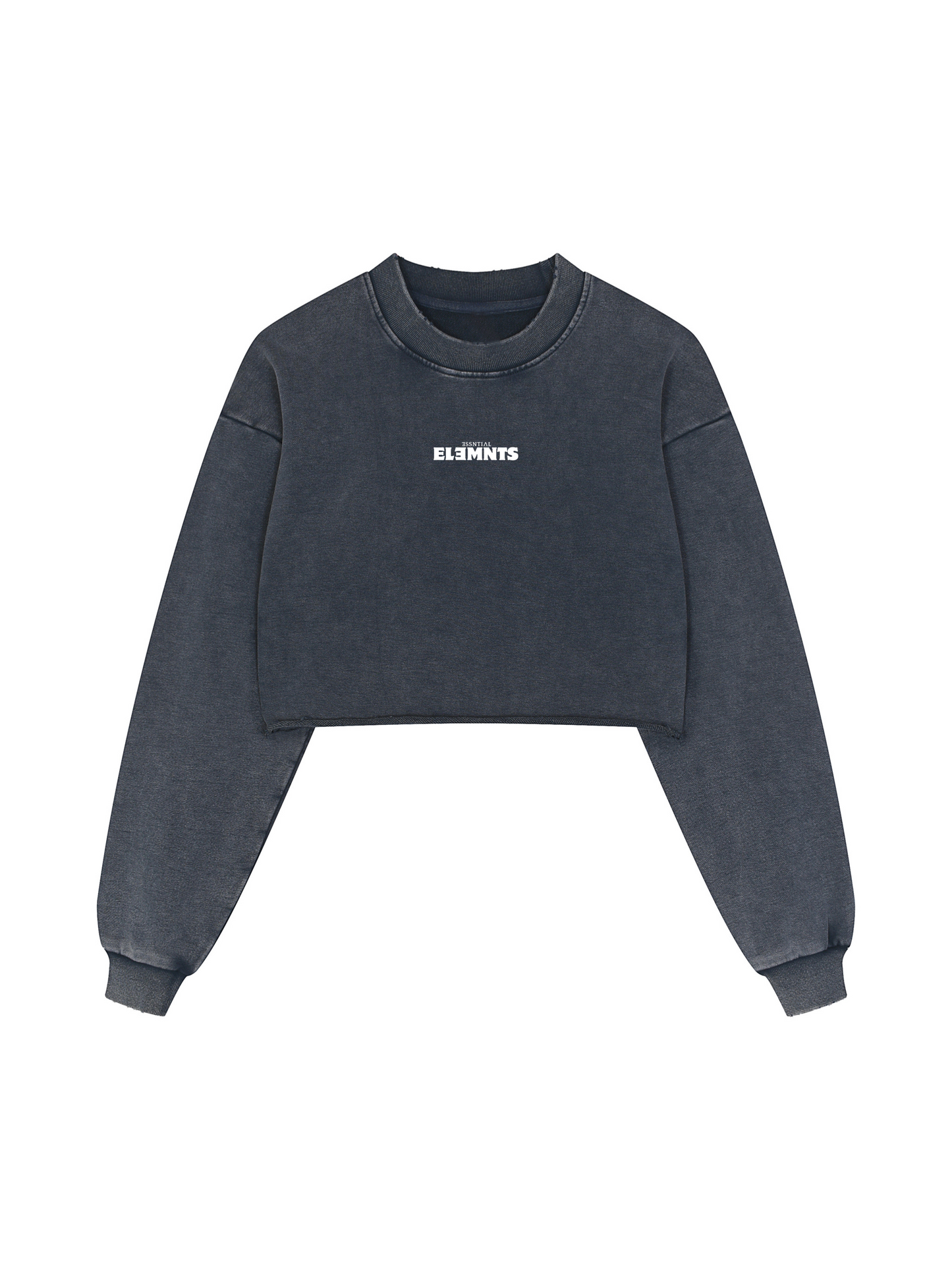 ESSNTIAL ELEMNTS 380G Women's Washed Raw Edge Crop