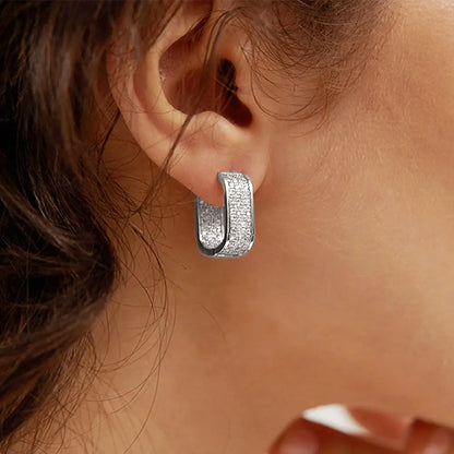 Gold U Shaped Diamond Earrings