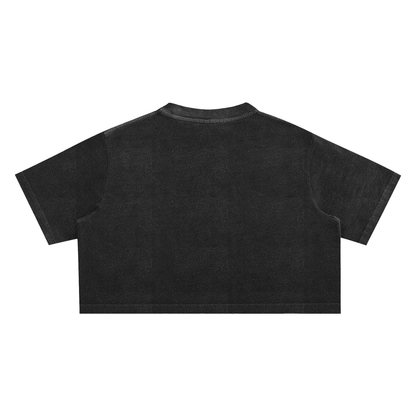 ESSNTIAL ELEMNTS Women's Snow Washed Crop Top Tee