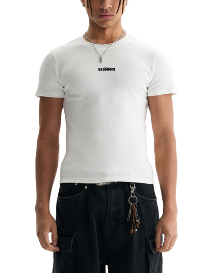 ESSNTIAL ELEMNTS Men's 220G Bodycon Ribbed Crop Top