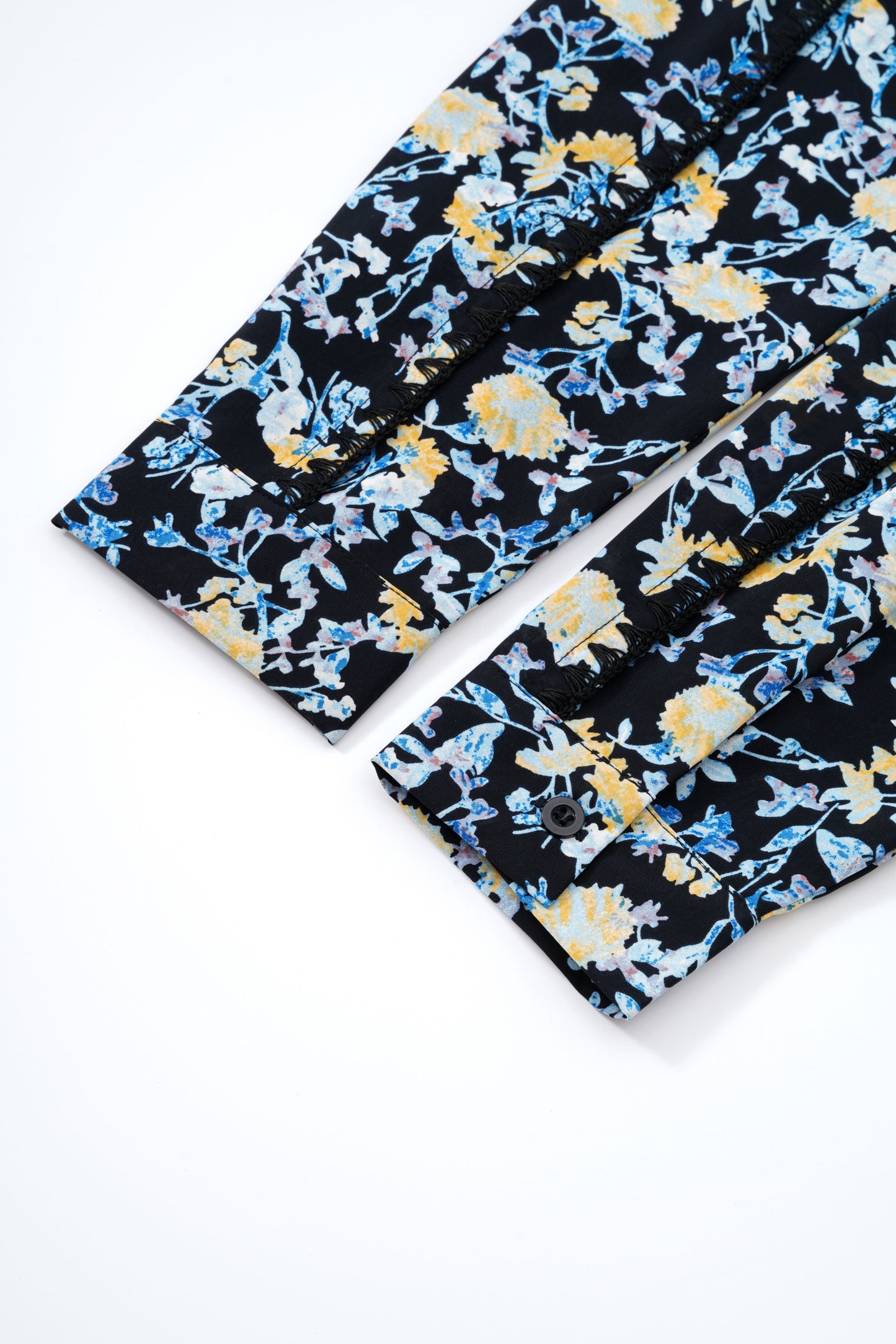 Cuffed Sleeve Floral Blouse