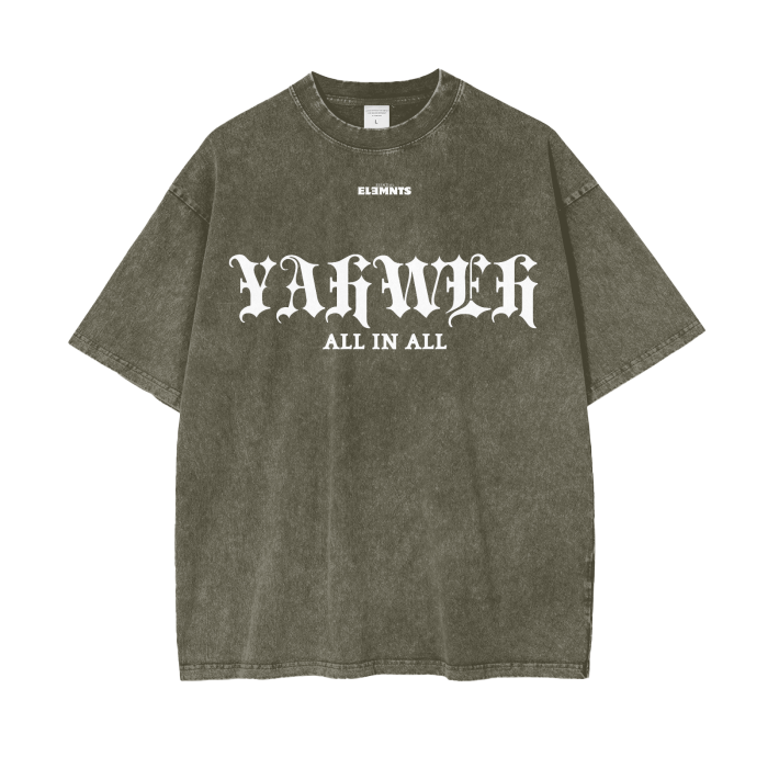 ESSNTIAL ELEMNTS Acid Wash Unisex Oversize Tee
