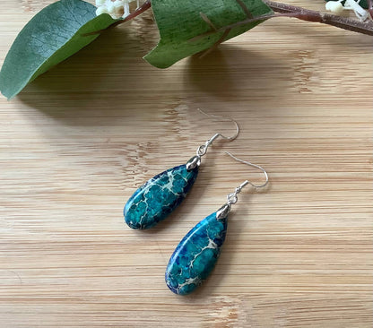 Earrings, dangle earrings, stone earrings: Colourful