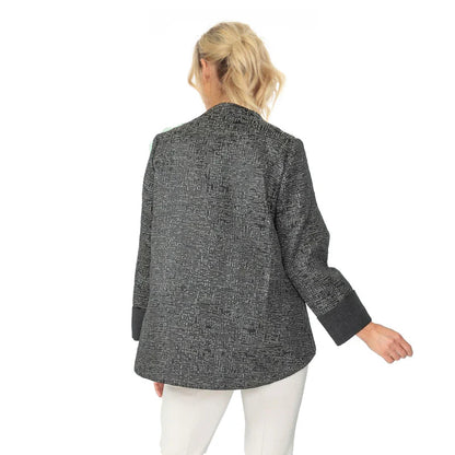 IC Collection Metallic Tweed Asymmetrical Jacket 6687J