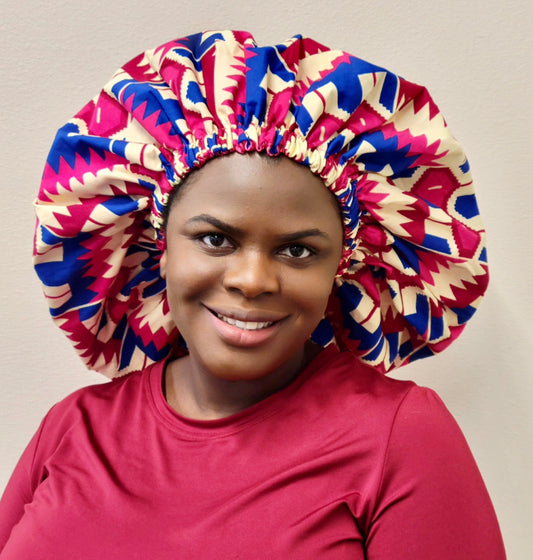 Duma Mbili XL Silk Lined African Print Bonnet