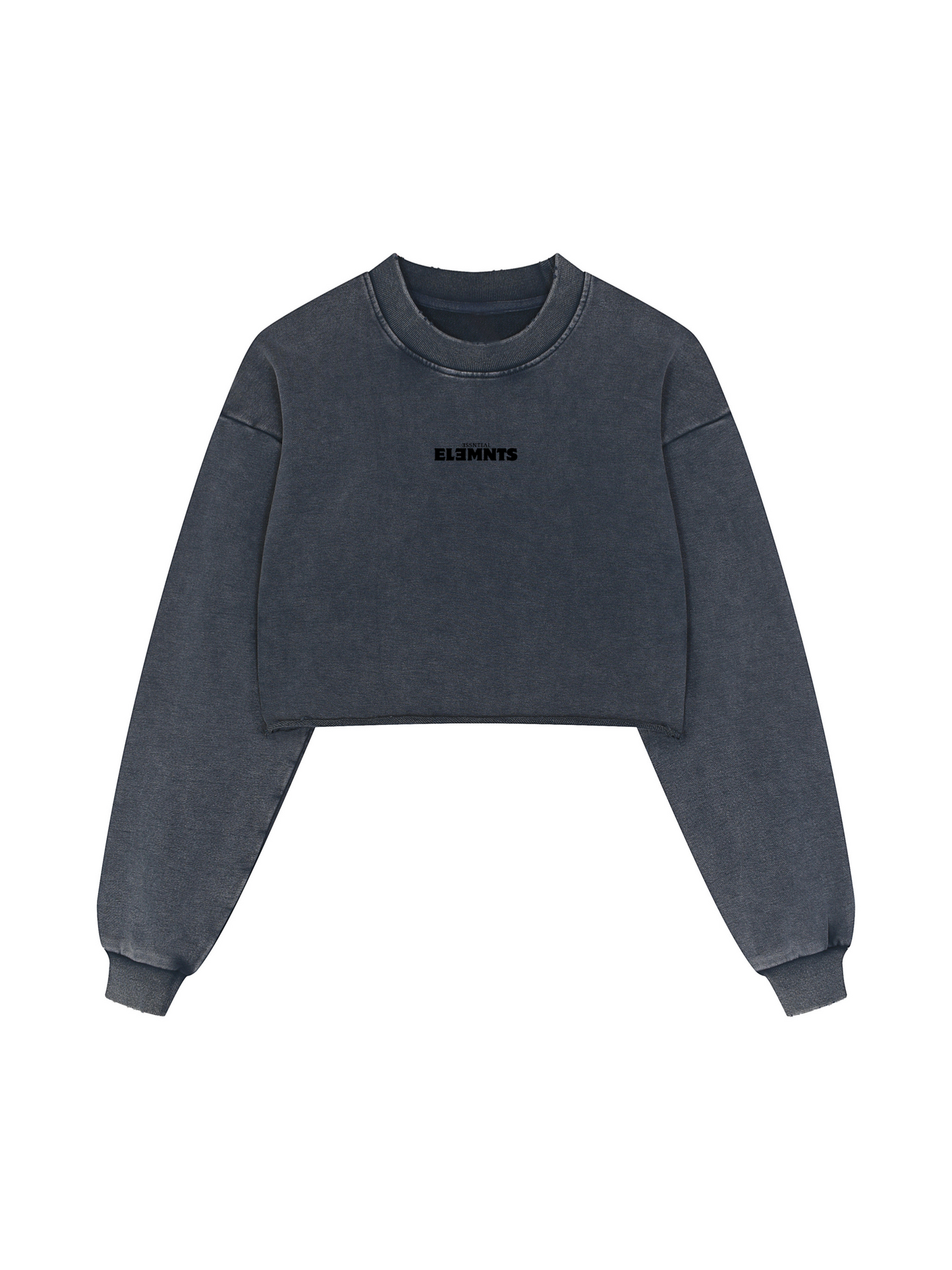 ESSNTIAL ELEMNTS 380G Women's Washed Raw Edge Crop