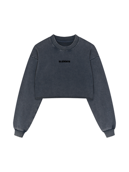 ESSNTIAL ELEMNTS 380G Women's Washed Raw Edge Crop