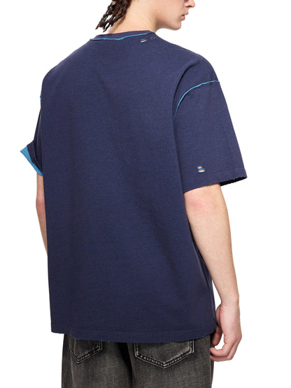 ESSNTIAL ELEMNTS Unisex Hand-frayed Reversible Tee
