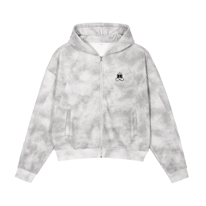 ESSNTIAL ELEMNTS Unisex Dirty Washed Boxy Fleece Hoodie