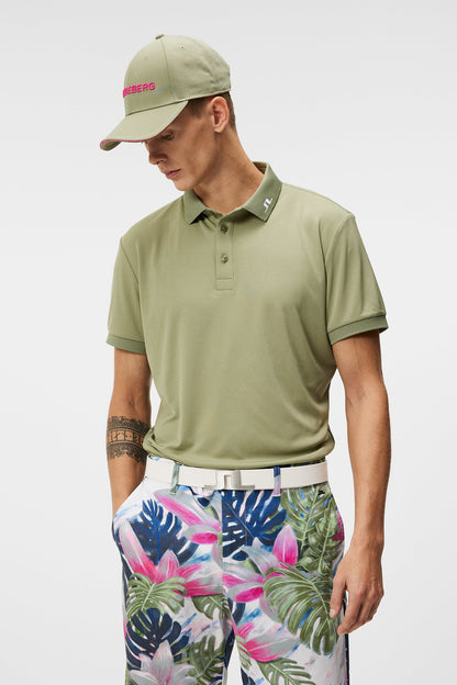 J. Lindeberg Kv Regular Fit Print Polo in Oil Green