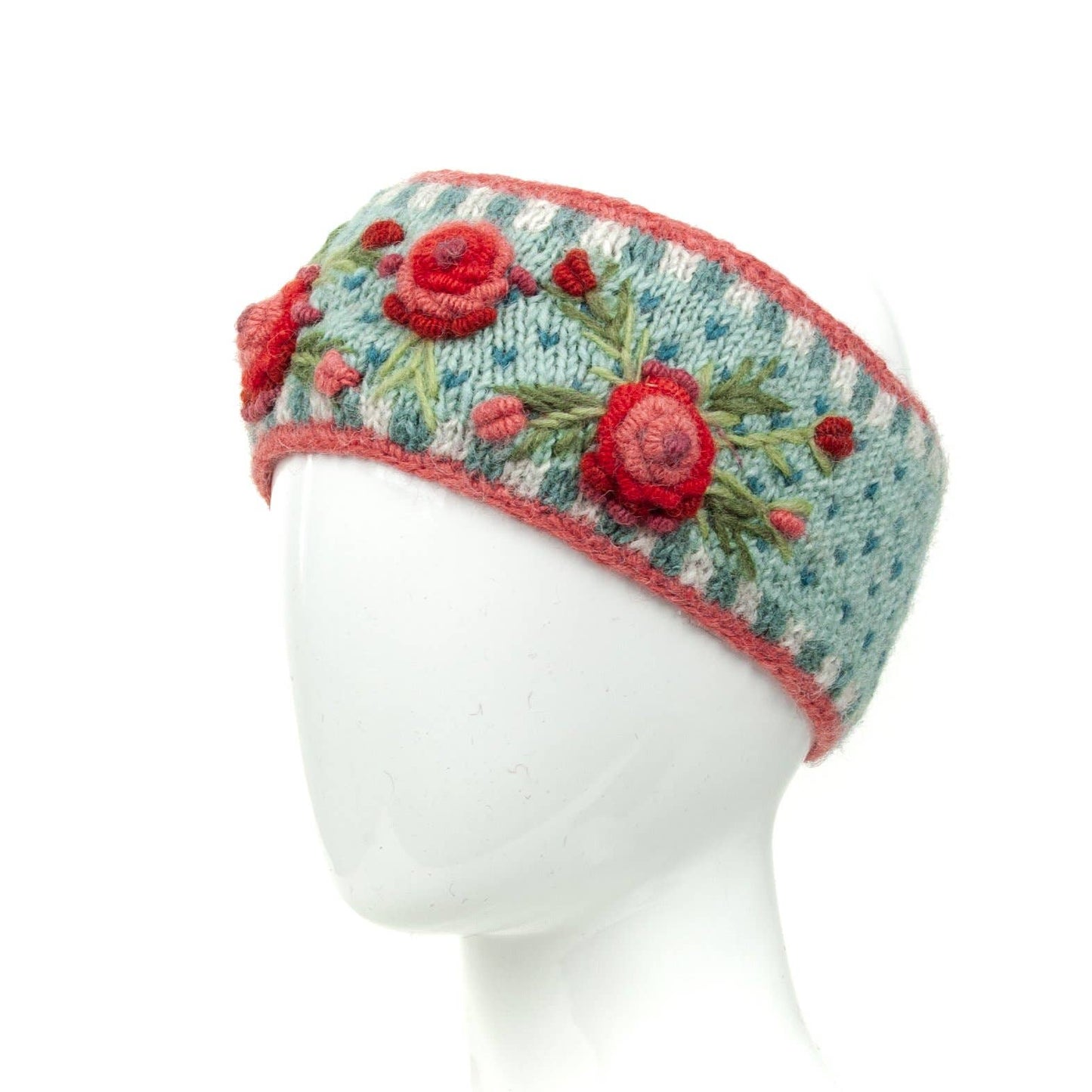 Aubrey  - women's wool knit headband: Begonia