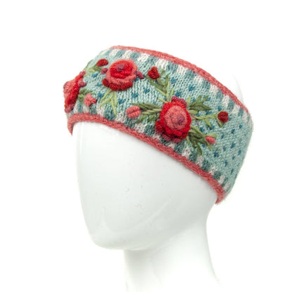 Aubrey  - women's wool knit headband: Begonia