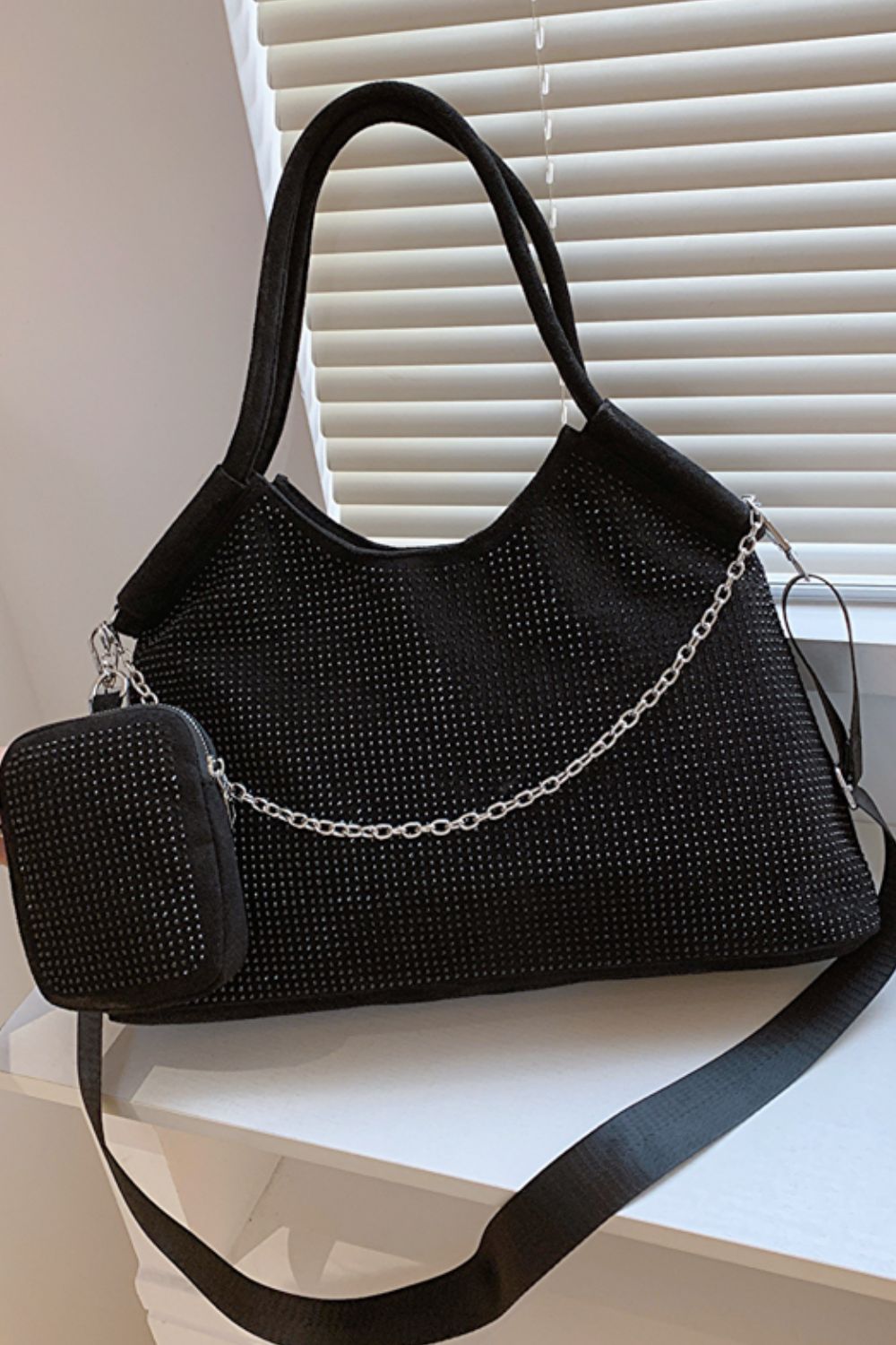Glitter PVC Large Shoulder Bag