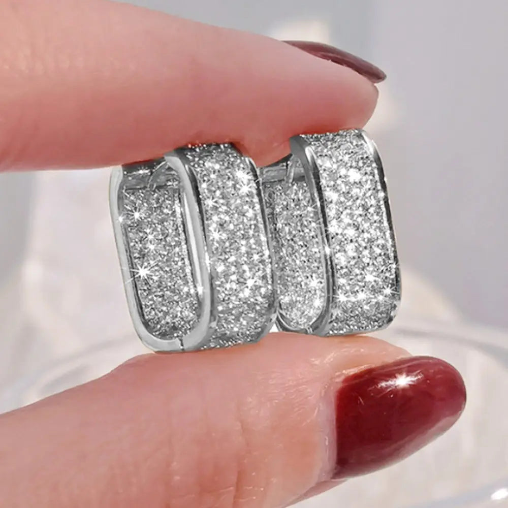 Gold U Shaped Diamond Earrings