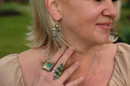 Banded Fluorite Statement Ring