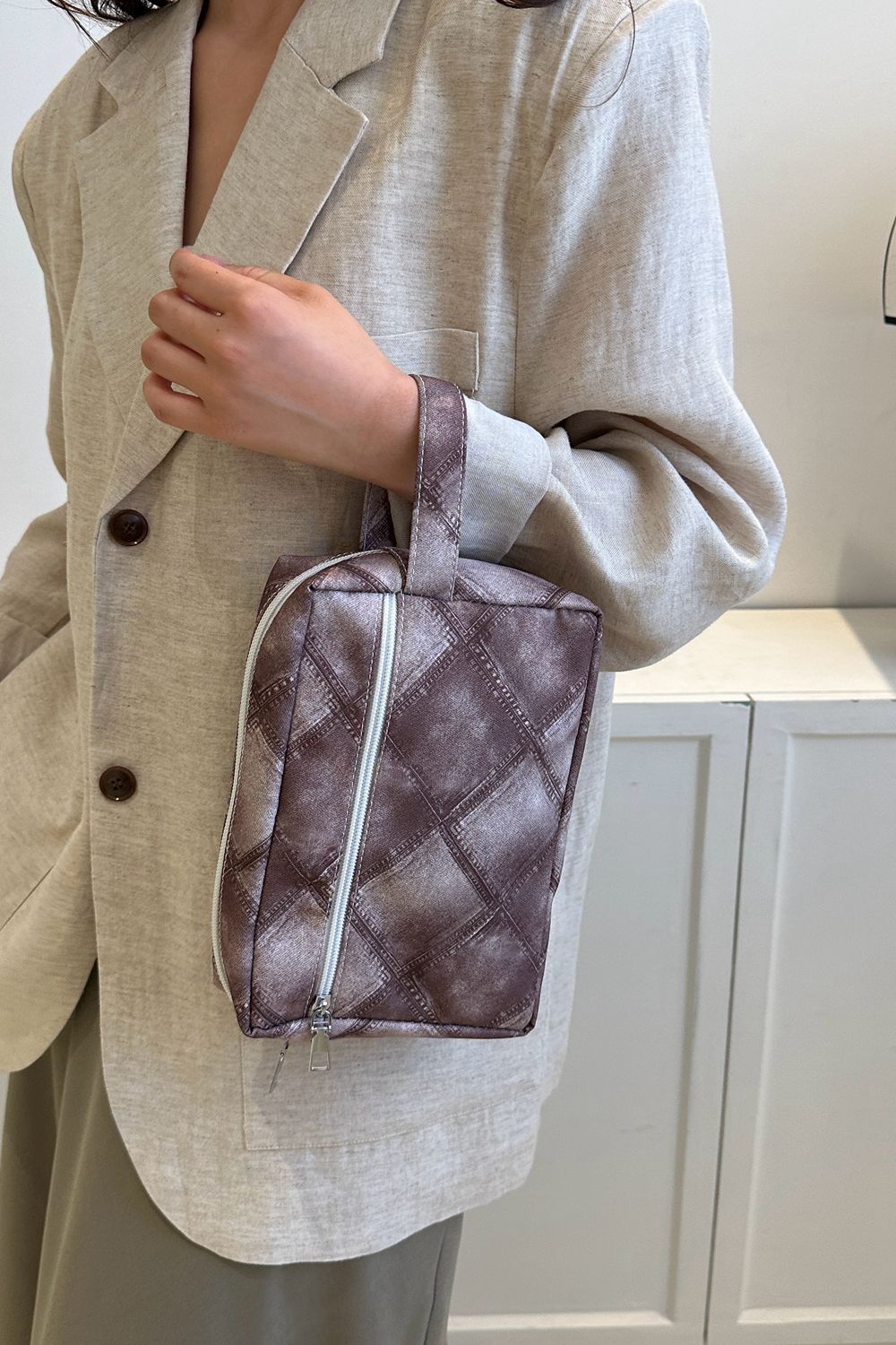 Heathered PU Leather Wristlet