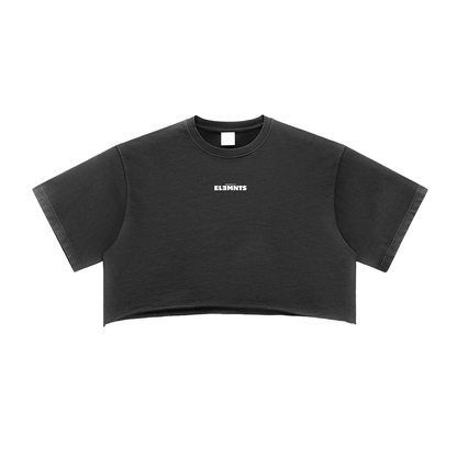 ESSNTIAL ELEMNTS Women's 280G Washed Raw Edge Crop