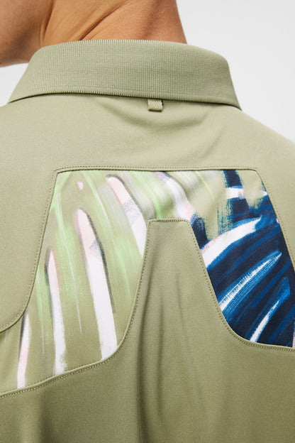 J. Lindeberg Kv Regular Fit Print Polo in Oil Green