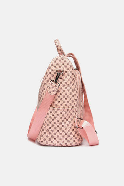 Printed PU Leather Backpack