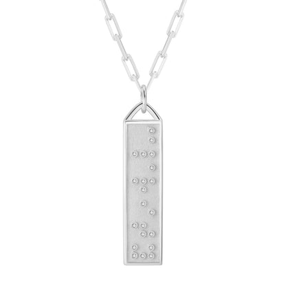 Touchstone Clarity Bar Necklace Silver