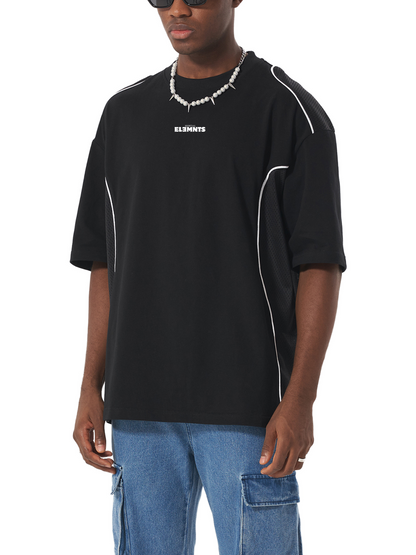 ESSNTIAL ELEMNTS Unisex 240G Piped Panel Tee