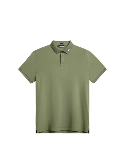J. Lindeberg Kv Regular Fit Print Polo in Oil Green