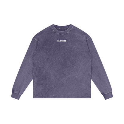 ESSNTIAL ELEMNTS Unisex 250G Acid Wash OS LS Tee