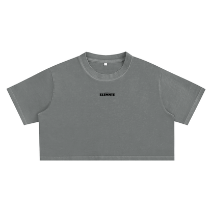 ESSNTIAL ELEMNTS Women's Snow Washed Crop Top Tee