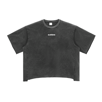 ESSNTIAL ELEMNTS Unisex Raw Edge Washed Boxy Tee