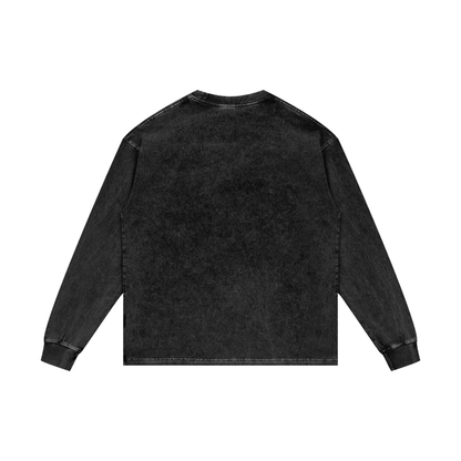 ESSNTIAL ELEMNTS Unisex 250G Acid Wash OS LS Tee
