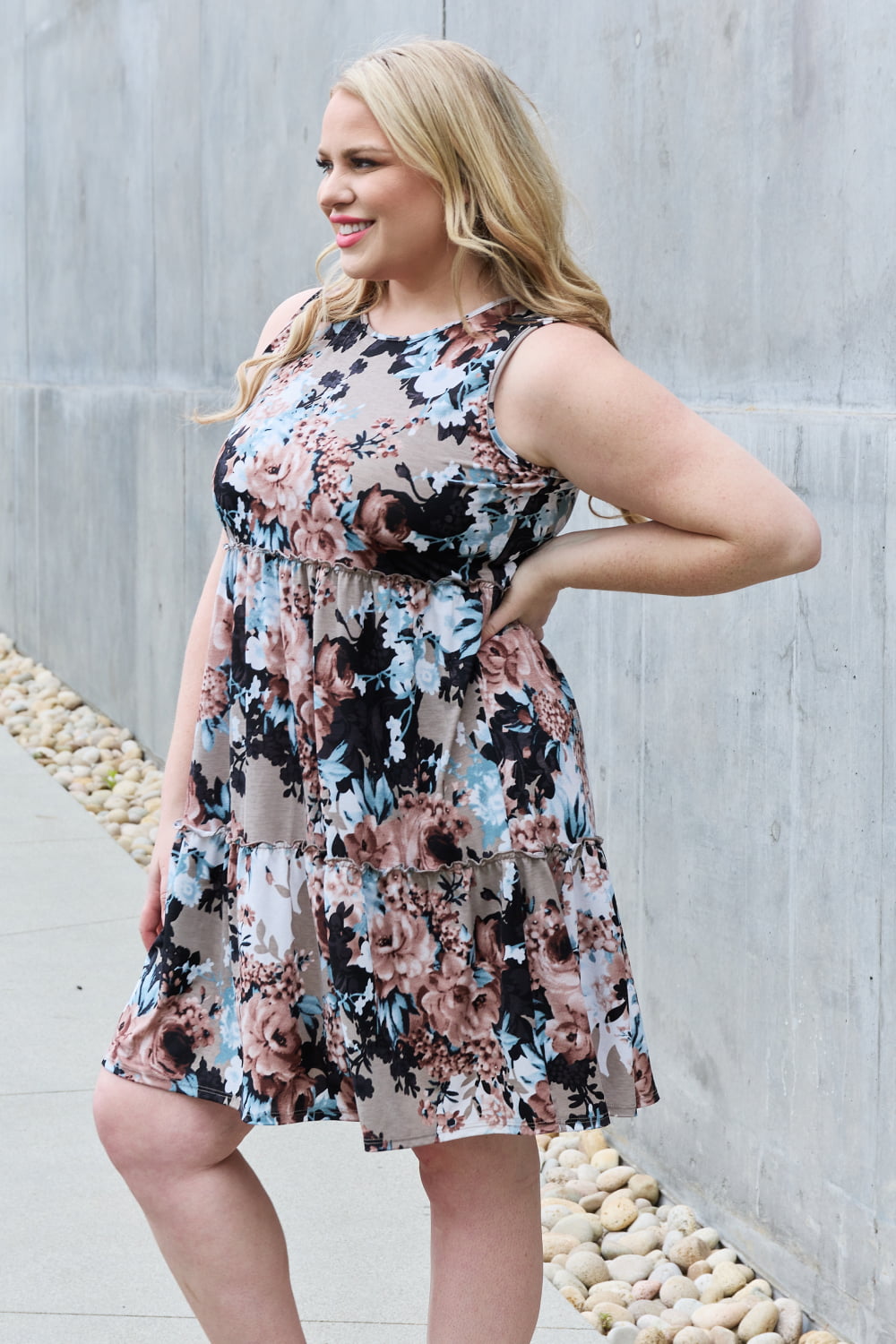 Heimish Fell in Love Full Size Floral Sleeveless Dress