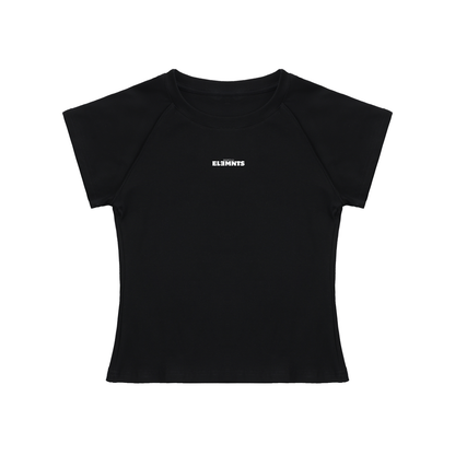 ESSNTIAL ELEMNTS Women's 210G Solid Color Raglan Sleeve Crop Top