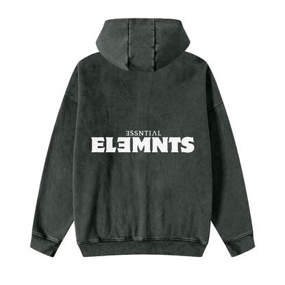 ESSNTIAL ELEMNTS Unisex 360G Snow Washed Zipped Hoodie
