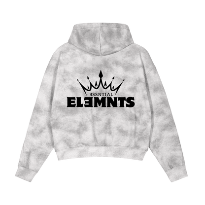 ESSNTIAL ELEMNTS Unisex Dirty Washed Boxy Fleece Hoodie
