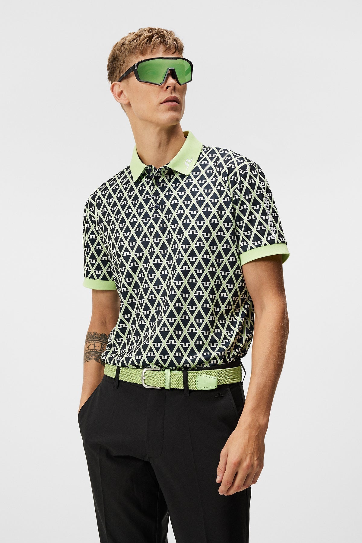 J. Lindeberg Tour Tech Reg Fit Print Polo