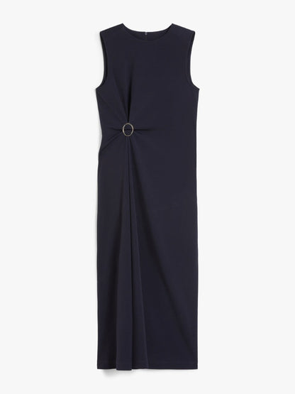 Max Mara Fluid Jersey Dress in Navy