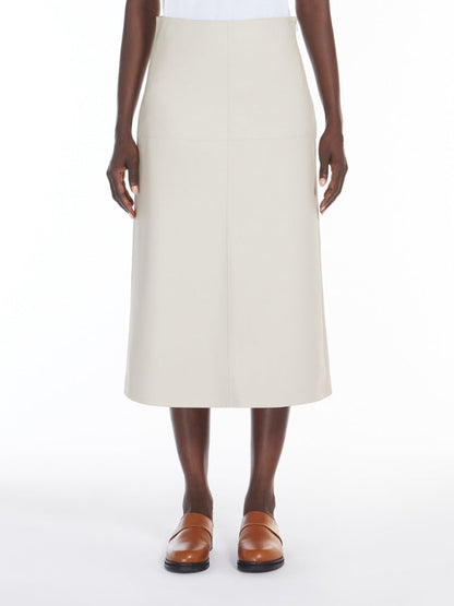 Max Mara Scilli Coated Jersey Midi Skirt in Beige