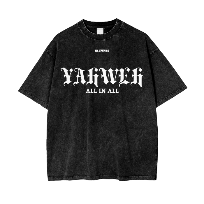 ESSNTIAL ELEMNTS Acid Wash Unisex Oversize Tee