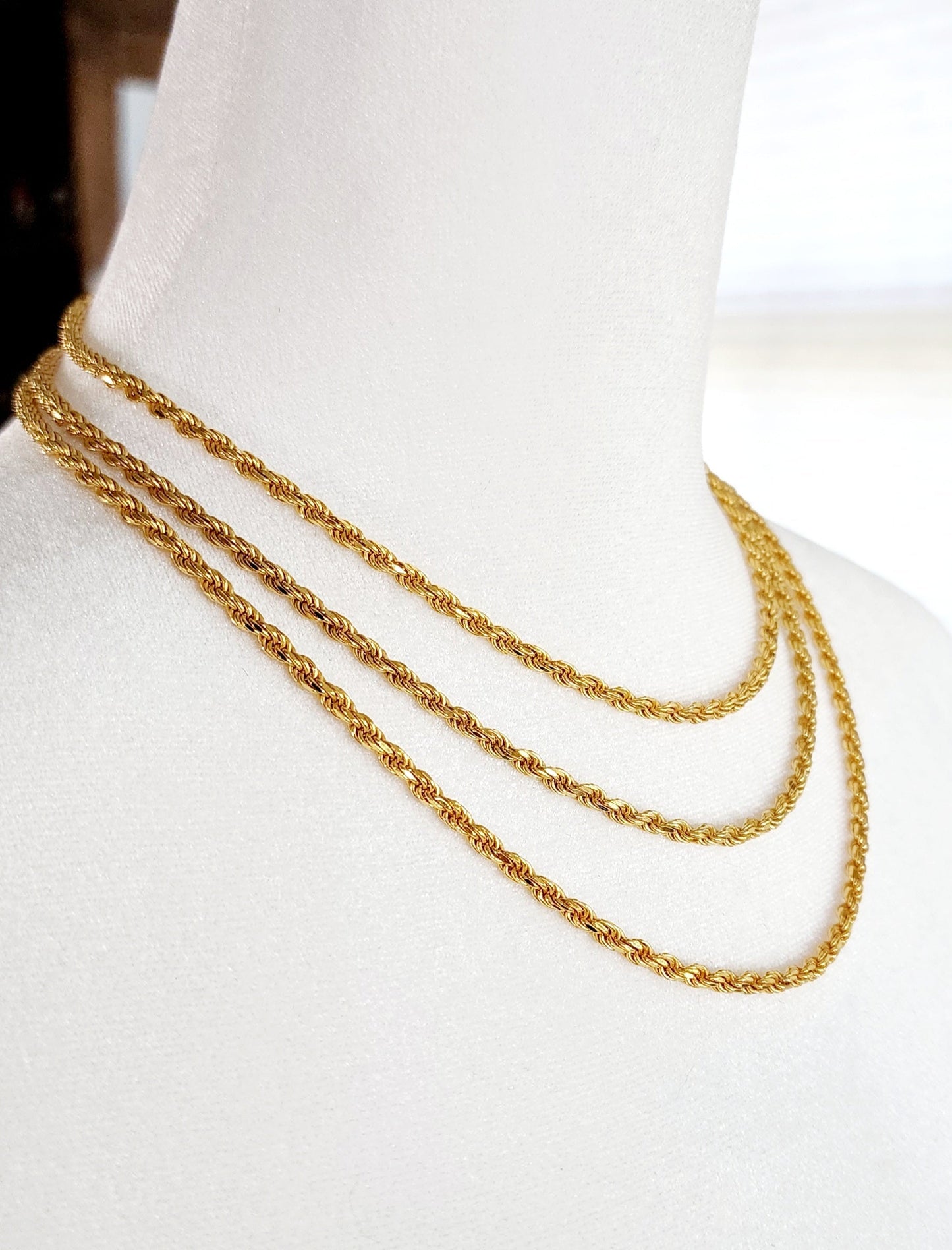 X Diamond Cut Rope Chain Gold