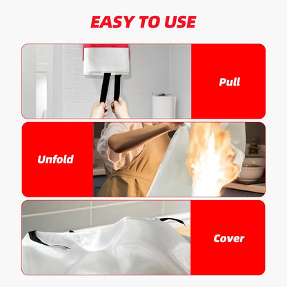 Emergency Fiberglass 40" x 40"  Fire Blanket 2 Pack