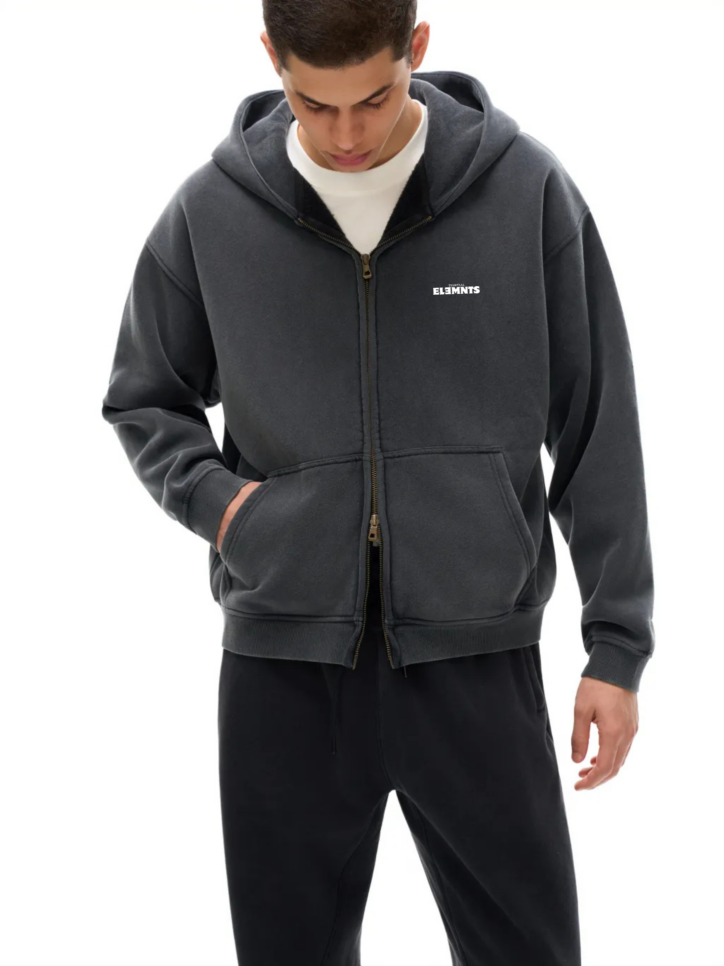 ESSNTIAL ELEMNTS Unisex 355G Washed Boxy Hoodie