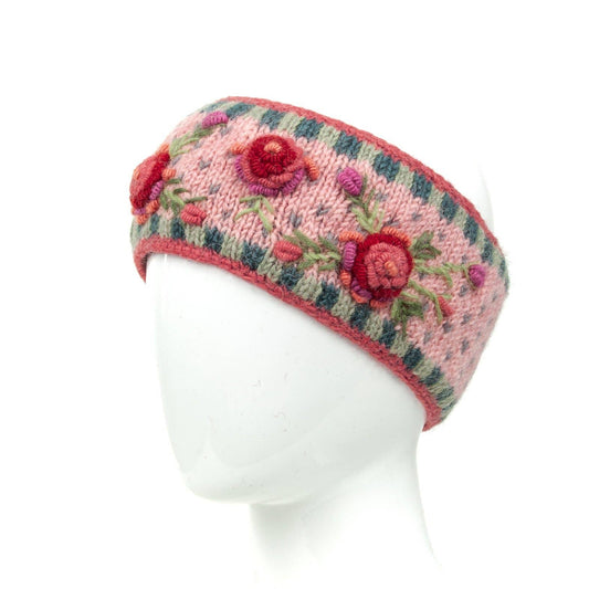 Aubrey  - women's wool knit headband: Begonia