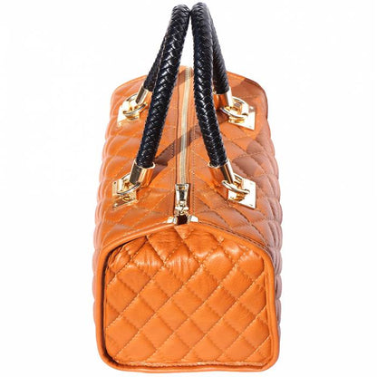 E Leather Boston Bag