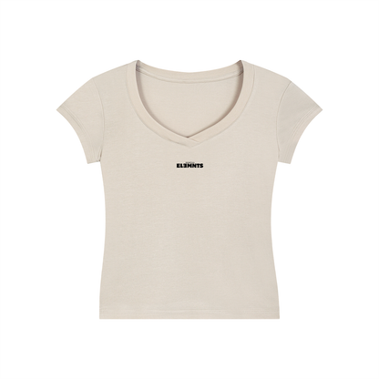 ESSNTIAL ELEMNTS Women’s 215G V‑Neck Thin Bodycon Tee