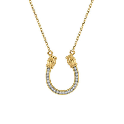 Saints Feeling Lucky Gold Horseshoe Necklace